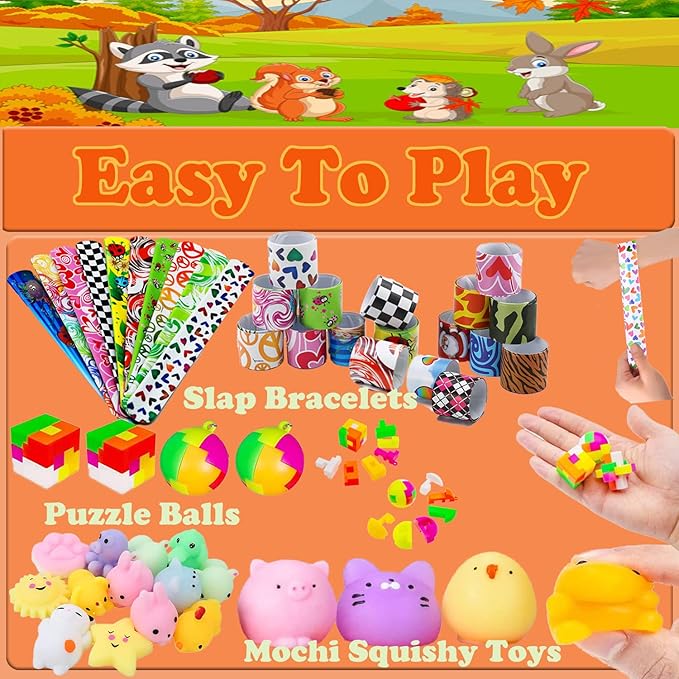 118 Pcs Party Favors for Kids, Pop Fidget Treasure Box Toys for Classroom, Prizes for Kids Classroom, Goodie Bag Stuffers, Pinata Stuffers Filler, Carnival Prizes Birthday Return Gifts for Ages 4-8-12