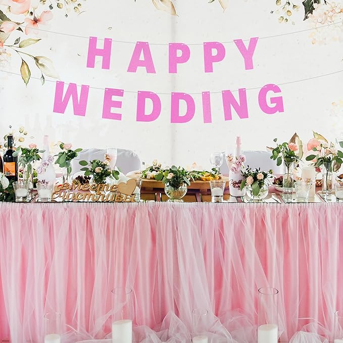 DIY Banner Kit with Letters Glitter Pink Customizable Birthday Graduation Banner Custom Party Hanging Banners for Graduation Wedding Party Baby Shower Decoration (Pink)