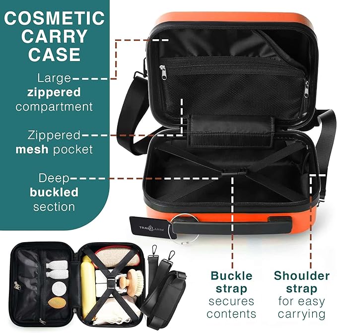 TRAVELARIM Luggage Sets 3 Piece, 20 Inch Carry on Luggage and 24 Inch Suitcases with Wheels Spinner, Durable Hard Shell Suitcase Set, Expandable Travel Suitcase, Orange