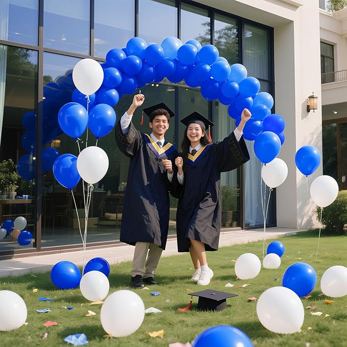 Blue Balloons Blue Party Decorations 100 Pack 12 inch Round Royal Blue Balloons for Birthday Graduation Baseball Nautical 4th of July Independence Memorial Day Patriotic Party Decorations