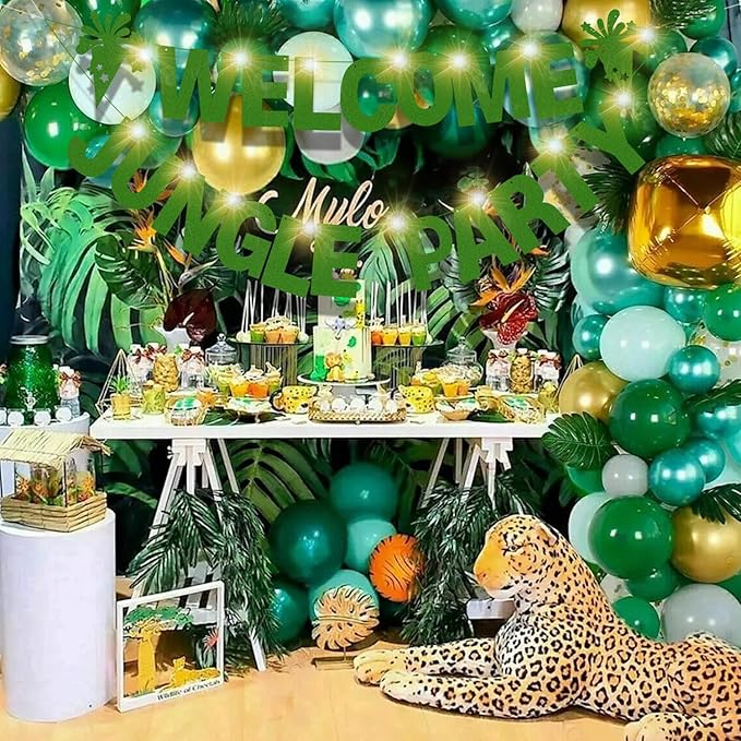 175Pcs DIY Custom Letter Banner Glitter Customizable Banner Kit DIY Happy Birthday Letters 0-9 Numbers Light Rope Personalized Banners Baby Shower Birthday Party Decorations Supplies(Dazzling Green)