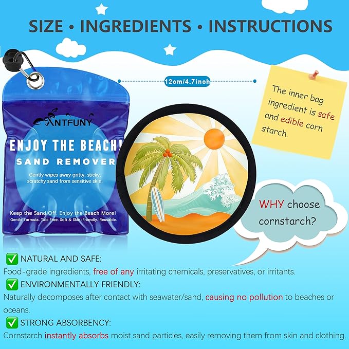 Antfuny 3 Pack Sand Remover for Beach Family Women Dog Beach Essential Summer Vacation Must Have Travel Accessories Lake Day Necessities Cruise Ship Stuff Thing Need Gear Gift Supplie Sunshine Towel