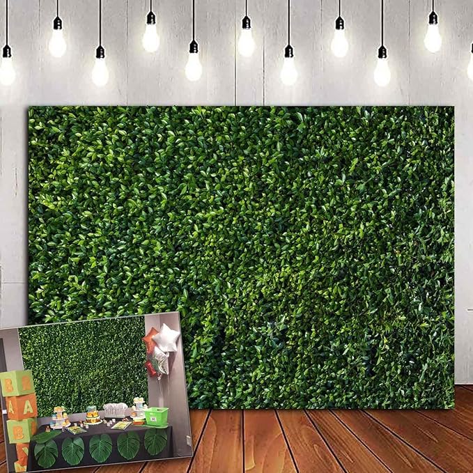 Nature Spring 3D Green Leaves Theme Photo Background Wedding Birthday Party Newborn Baby Shower Photography Backdrops Zoo Decor Shoot Props Bannner (7x5 FT)