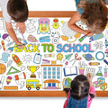 Back to School Large Coloring Poster for Kids 30 x 72 Inch, Giant Coloring Paper Tablecloth Decorations, Color-in Activities Games for Classroom Supplies Must Haves
