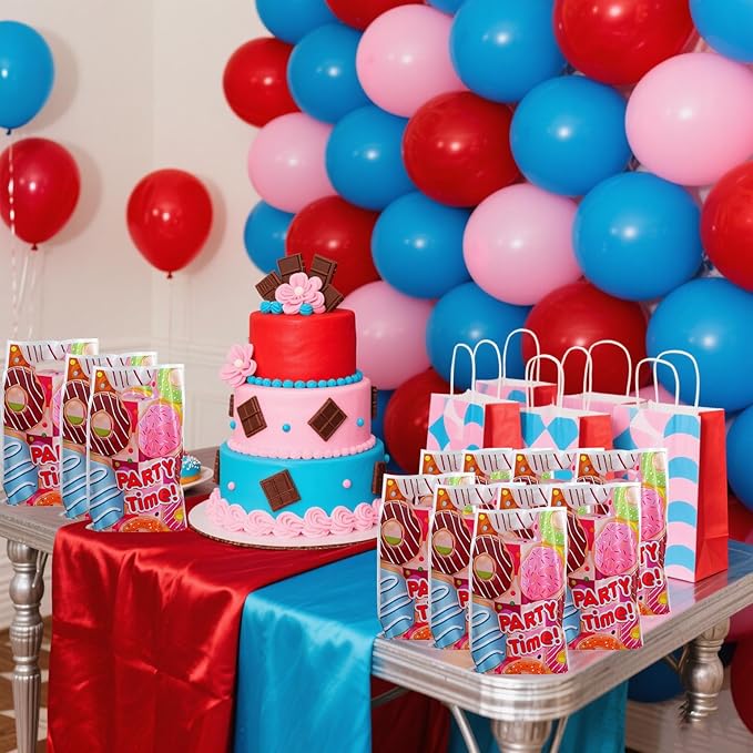 YYaaloa 30pcs Goodie Bags Party Favor Bags Donut Plastic Candy Gift Bags Bulk for Birthday Baby shower Return Gift (Donut 30pcs)