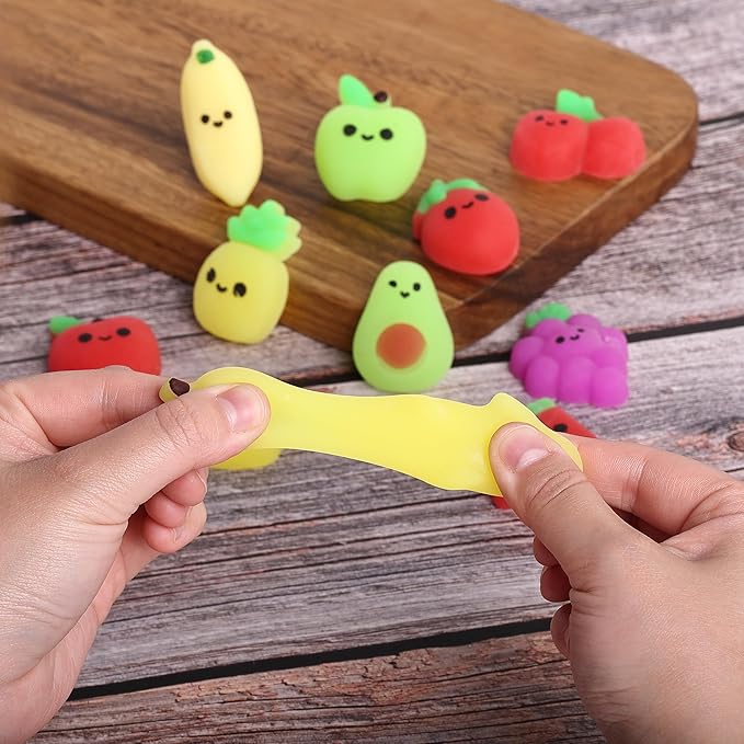 Mr. Pen- Fruit Squishy Toys, 12 Pack, Washable Twistable Stretchy Squishies, Soft Stress Relief Sensory Toys for Squeezing, Kids’ Gifts, Party Favors & Classroom Rewards, Easter Egg Fillers