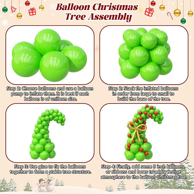 Christmas Balloon Arch Garland Kit, 141Pcs Red and Green White Xmas Balloon with Candy Cane Gold Explosion Star Foil Balloons for Merry Christmas Holiday Woodland Winter New Year Party Decorations