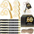 Spakon 25 Set 60th Birthday Party Favor for Guest Anniversary Party Favor Golden Birthday Bookmark Thanks for Coming Pen with Tag Appreciation Gifts for Women Men Wedding New Year