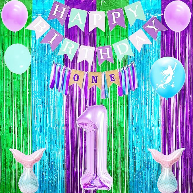 MYUPDALIN 2 Pack Rainbow Foil Fringe Curtains Decorations, Colorful Fringe Backdrop, Birthday and Dance Party Backgrounds