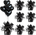 Aluminum Foil Balloon Weights for Parties (6 pcs) - 0.31lb (140g) Each - Premium Balloon Anchors for Birthday, Wedding, Dinner, Indoor & Outdoor Decorations(Black 6pcs)