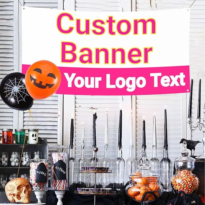 Custom Banners Personalized Banner Signs with Logo Text for Party Birthday Graduation Wedding Event Decoration 35×70 Inches