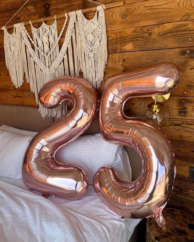 Rose Gold Number 15 Balloon 40 inch, 15 Number Balloons, 15th Birthday Decorations for Girls Boys, 15 Year Old Rose Gold Party Supplies