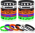 JUNEBRUSHS 42Pcs Halloween Silicone Bracelets Halloween Favors Supplies Rubber Wristbands for Kids Party Goodie Bag Stuffers Fillers Decorations Accessories (6 Designs)