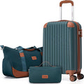 Cosbarn Carry On Luggage Sets 3 Piece, 20 Inch Luggage 22x14x9 Airline Approved with Wheels and TSA Lock, ABS Lightweight Hardshell Travel Suitcase Set with Duffel Bag Travel Bag for Men Women