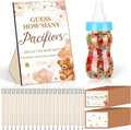 Syhood Brown Bear Baby Shower Games Guess How Many Pacifiers Game Sign 50 Small Guessing Games 20 HB Pencils 750 ml Milk Bottle 400 Acrylic Pacifiers Decorations Guests Gender Reveal Party Favors