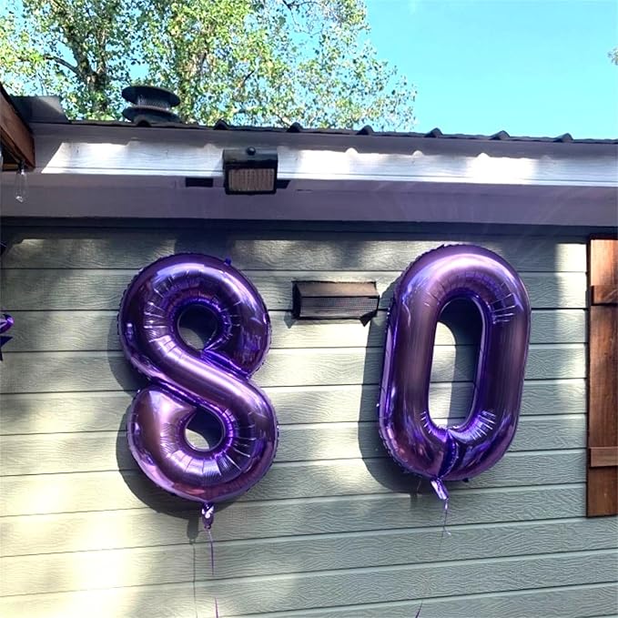 Purple Number 18 Birthday Balloons, 40 Inch Large Mylar Foil Number 1 & 8 Balloons for 18 Year Old Girls, 18th Birthday Party Decorations for Women Anniversary
