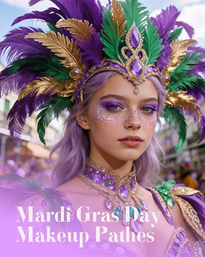 Glitter Freckles, Purple Temporary Face Tattoos Stickers, Body Face Glitter for Women Girls, Country Concerts Singer Festival Rave Accessories (Purple - 10 pcs)