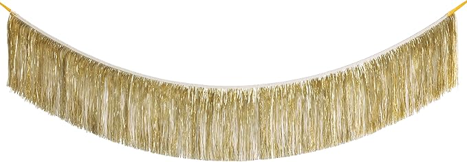 Gold Foil Fringe Garland, 6 ft - 1 Counts | Premium Sparkling Garland for Parties, Events & Home Decor