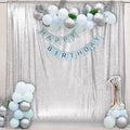 PartyDelight Silver Sequin Backdrop 6x7ft - High Density 3mm Shimmer Sequin Background with 4-Inch Rod Pocket, Sparkly Photography Curtain for Birthday, Disco, TikTok & Live Decor