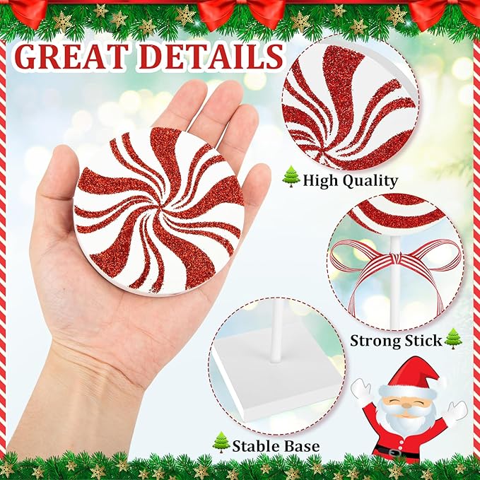 3 Pieces Christmas Table Decorations Wood Candy Set, Red Christmas Tiered Tray Decor,Rustic Candy Table Decorations for Home Tables(Cute)