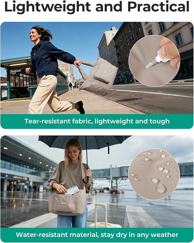 BAGSMART Foldable Travel Bag, 37L Expendable Personal Item Bag, Lightweight Weekender Bags for Women, Water Resistant Extra Carry on for Travel, Kelp Green