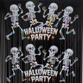 GOER Foil Curtain Backdrop for Halloween Party Decorations| Metallic Tinsel Halloween Theme Photo Booth Props (1 Pack)