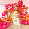 200Pcs Pink and Orange Gold Balloons Garland Arch Kit - Hot Pink Orange Baby Pink Metallic Gold Different Size Balloon for Birthday Baby Shower Wedding Tropical Summer Party Decorations