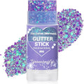 Purple Hair Glitter Stick for Kids,Mardi Gras Outfit for Women,Waterproof Mermaid Body Face Glitter Makeup,Mardi Gras Accessories Chunky Sequins,Halloween Glitter Body Paint for Carnival Festival