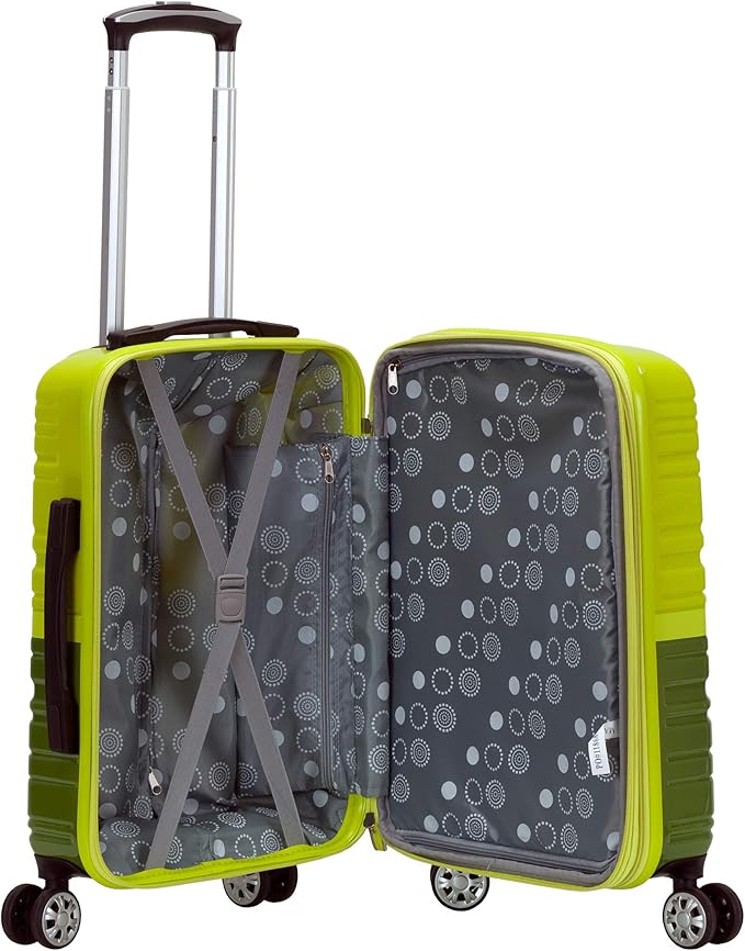 Rockland Melbourne Hardside 2 Piece Expandable Spinner Wheel Luggage Set, (20"/28"), Two Tone Green