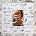 GraduatePro 14x14 Signature Picture Frame Board for 5x7 Photo with Signable Mat for Birthday Baptism Party Graduation Wedding Guest Book Rustic White