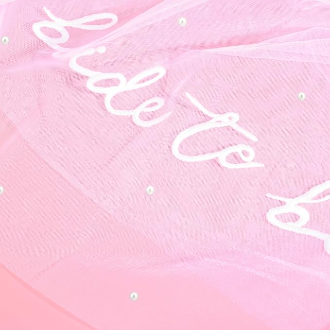 Bride To Be Embroidered Veil, Bride Veil for Bachelorette Party White Veils for Brides Accessories for Bridal Showers Favor