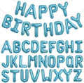 TONIFUL 65 Pcs 16 Inch Light Blue Happy Birthday Balloons and 2 Sets A-Z Foil Letters Balloons DIY Personalized Phrase Banner for Birthday Celebration Thanksgiving Christmas Party Decorations