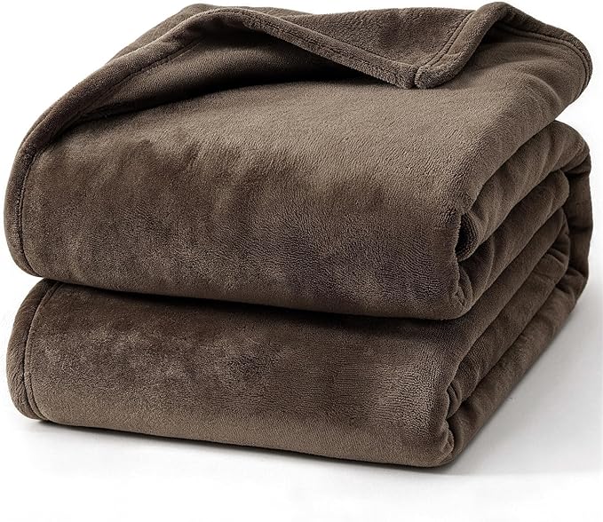 Hansleep Fleece Brown Throw XL Blanket, Super Soft Flannel Fuzzy Plush Cozy Blanket for All Seasons, Brown, Throw XL 50x70 Inches