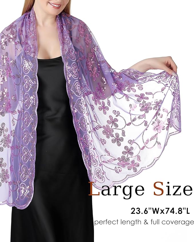 Gossifan Shawls and Wraps for Evening Dresses Sheer Women Elegant Glitter Shawls Soft Sparkly Wedding Bridal Scarf