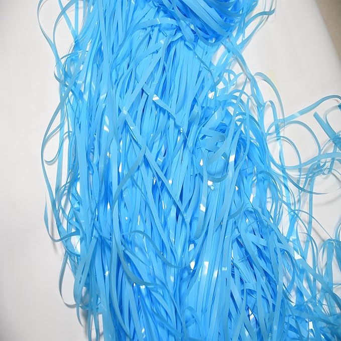 BRAVESHINE Fringe Curtains Backdrop - 2Pcs Pastel Blue Party Streamers Backdrop for Easter/Winter’s Snowflake/Frozen/Boy/Under Sea/Ocean/Shark/Mermaid/Bachelorette/Birthday Decorations