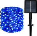 Solar String Lights Outdoor Waterproof 33ft 100LED 8 Modes Twinkle Lights Solar Fairy Lights for Patio, Garden Yard Party Wedding Tree Christmas Halloween Decoration, Blue