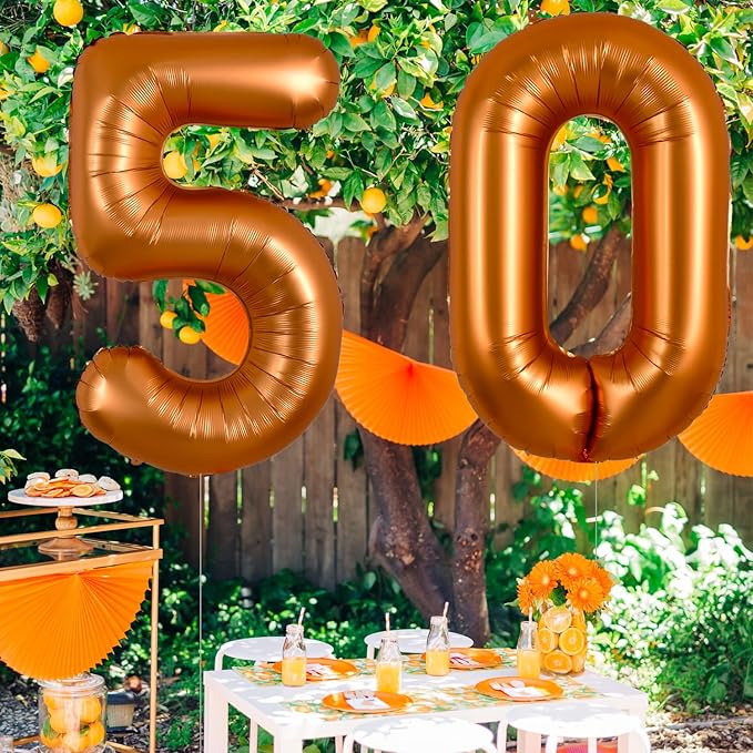 TONIFUL 40 Inch Orange Large Numbers Balloon 0-9 Birthday Party Decorations,Big Number 5 Foil Balloon Digital 5 for Birthday Party,Wedding, Bridal Shower,Engagement,Graduations,Anniversary,Baby Shower