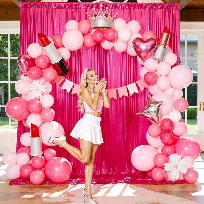 20x10 Wrinkle Free Hot Pink Sequin Backdrop Curtain for Parties-Thick Not Fall-Off Glitter Fuchsia Backdrop Drapes-4 Panels 5x10ft Shimmer Photo Back Drop Cloth for Wedding Birthday Photography
