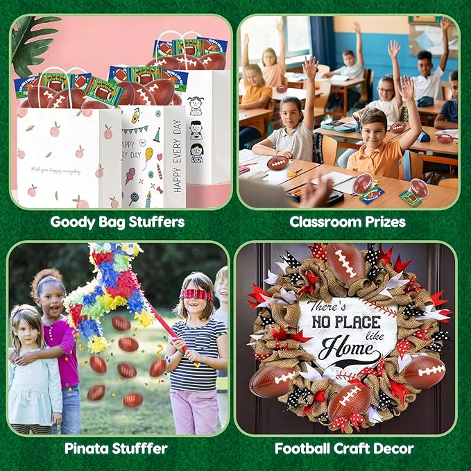 24 Pack Footballs Stress Balls Sport Party Favors for Kids 4-8 8-12 Bulk Foam Football Decorations Goodie Bag Stuffers Easter Basket Fillers Classroom Prizes Boys Footballs Birthday Party Suppliers