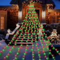 Christmas Decorations Outdoor, 11.5 ft 317 LED Star Christmas Tree Lights, 8 Memory Lighting Modes&Timer Star Light for Yard, Wedding, Party, Decorations（Red+Green）