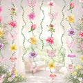 Fairy Birthday Party Garlands, Ready to Hang Fairy First Birthday Decorations with Double Sided Flowers Butterflies and Green Vines for Fairy Baby Shower, Girls Birthday and Garden Party