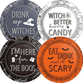 Halloween Party Paper Plates Supplies 7" Disposable Witch Party Dessert Plates Tableware Set Decorations for Birthday Funny Halloween Spooky Party Get-Together