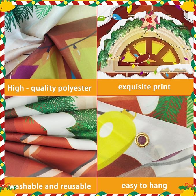 3 Pcs Merry Christmas Door Banners House Door Cover Party Decoration Candy Snowman Xmas Tree Hanging Vertical Indoor Outdoor Christmas Signs for Porch Home Window Office Yard Garage Wall