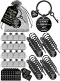 72 Pcs Employee Appreciation Gift Bulk Thank You Coworker Keychains with Organza Bags Inspirational Cards for Nurse Staff Team Customer Service Appreciation Gifts