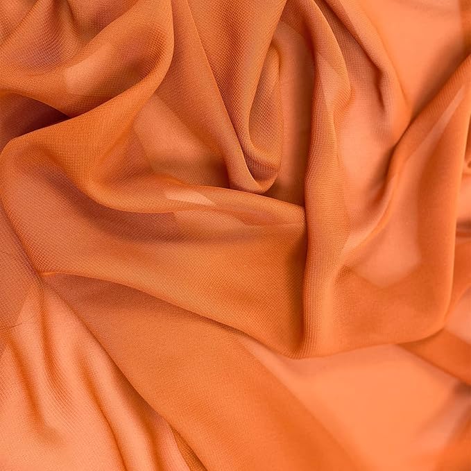 Sheer Chiffon Backdrop Curtains 10ft x 10ft(5ft x 2Panels)， Chiffon Fabric Drapes for Wedding, Long Sheer Curtain for Living Room, Arch Party Stage Decoration (Terracotta, 120 x 120 Inch)