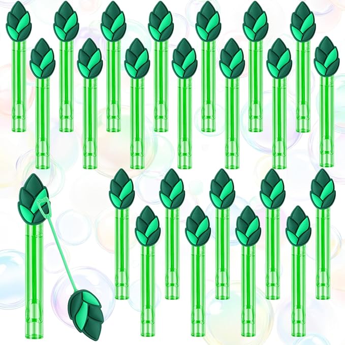 Jenaai 24 Pcs Asparagus Bubble Wands Vegetable Themed Bubble Wand Party Favors for Summer Activity Cartoon Birthday Gifts Carnival Goody Bag Stuffers Wedding Supplies