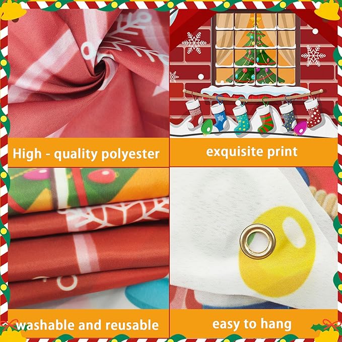 3 Pcs Merry Christmas Door Banners House Door Cover Party Decoration Candy Santa Claus Xmas Tree Hanging Vertical Indoor Outdoor Christmas Signs for Porch Home Window Office Yard Garage Wall
