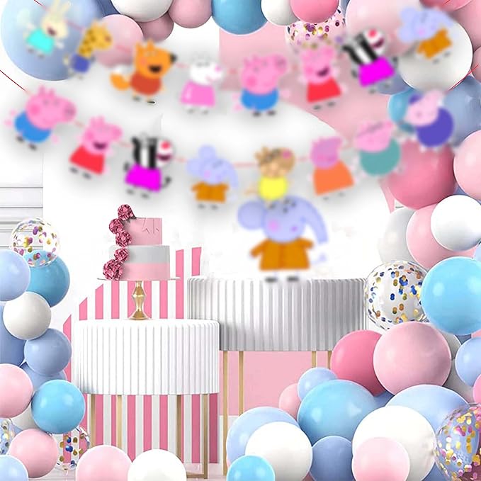 Pepa Pig Garland Decoration – Cartoon-Themed Party Banner Featuring Pepa in Bright Colors – Fun Supplies for Birthdays, Celebrations & Themed Events