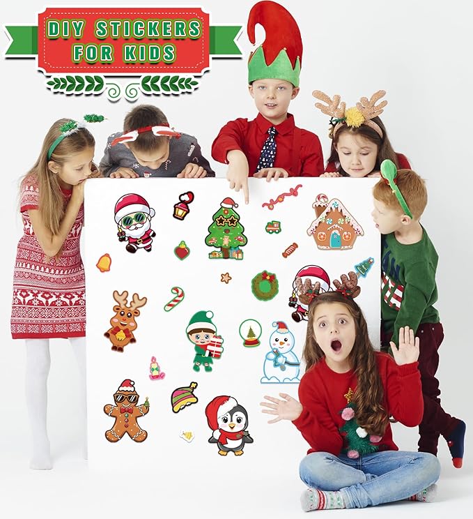 Christmas Stickers – DIY Christmas Crafts – Xmas Decorative Stickers for Holiday Decorations and Craft Supplies (24 Sheets)