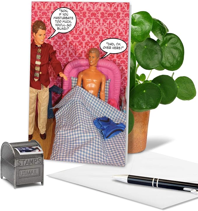 NobleWorks -1 Funny Birthday Card - Inappropriate Grown-Up Humor, Hilarious Birthdays (Buyer Discretion Advised) - Wanker 3601